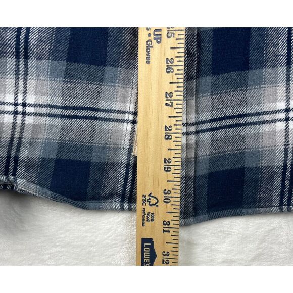 Weatherproof Vintage Men's Large Grey/Blu Plaid Flannel Lumberjack Outdoor Shirt - Picture 13 of 16